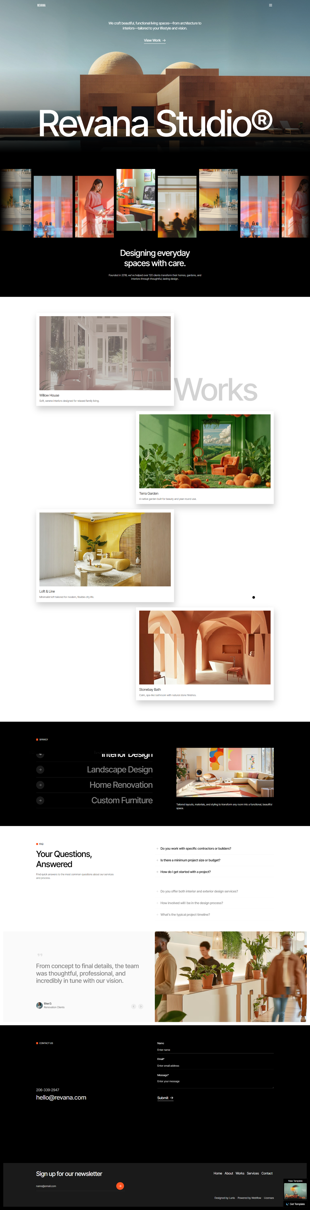 Mẫu website Revana Studio